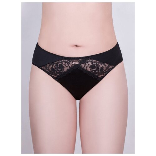 фото Milavitsa трусы слипы со средней посадкой и кружевными вставками classic, размер 118, черный