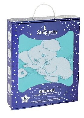 Simplicity комплект постельного белья Dreams Elephant (5 предметов) light green