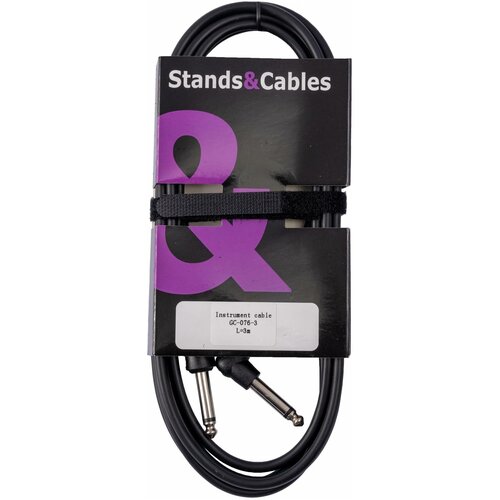 STANDS & CABLES GC-076-3 Инструментальный кабель инструментальный кабель jack 6 3 jack 6 3 угловой моно 3м 6 5мм зеленый