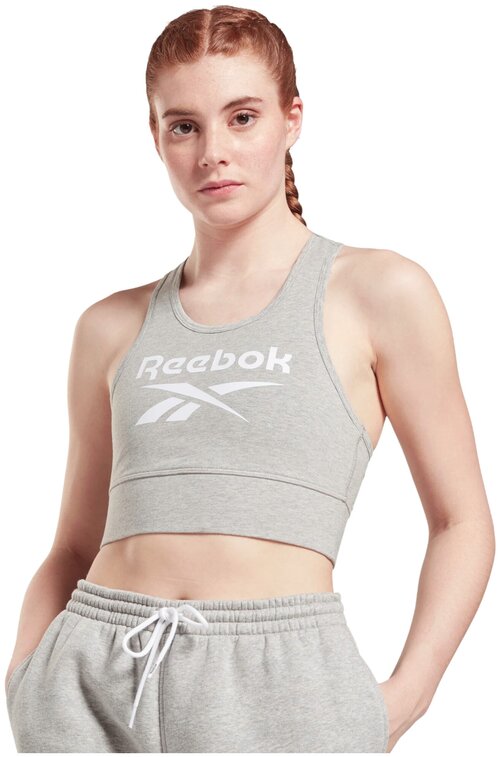 Топ Reebok RI BL Cotton Bralette, размер M, серый