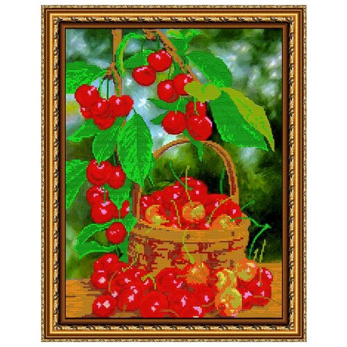 фото Набор 30*38смдля вышивания бисером «вишенки» чехия светлица