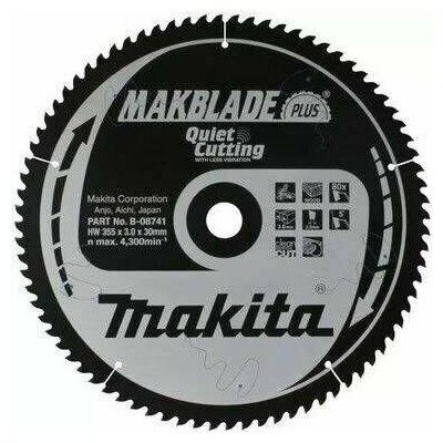 Твёрдосплавный пильный диск по дереву 355X30X2.2X80T Makita B-08741
