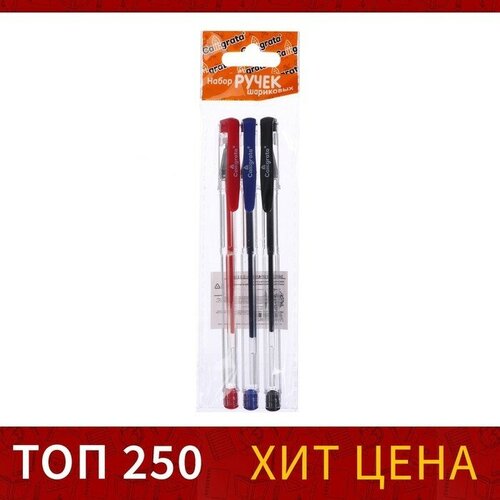 Набор гелевых ручек 3 цвета, стержень синий, красный, черный, корпус прозрачный сабо rusexpress размер 31 синий оранжевый