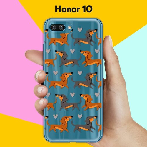 Силиконовый чехол на Honor 10 Узор из такс / для Хонор 10 силиконовый чехол узор из такс на honor 10 lite