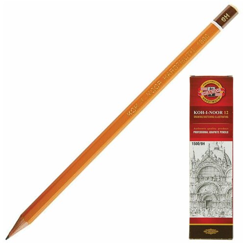 Карандаш KOH-I-NOOR 150009H01170, комплект 12 шт. карандаш чернографитный koh i noor 1500 1 5h корпус желтый заточенный 12 шт