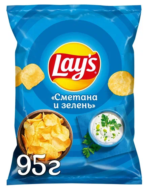 Чипсы Lay's картофельные, зелень-сметана, 95 г