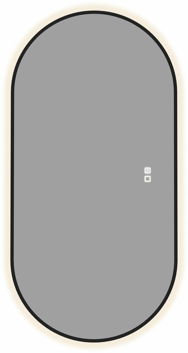 Зеркало Aquanet Контур 500х1000 LED TX овал, антипар, черный