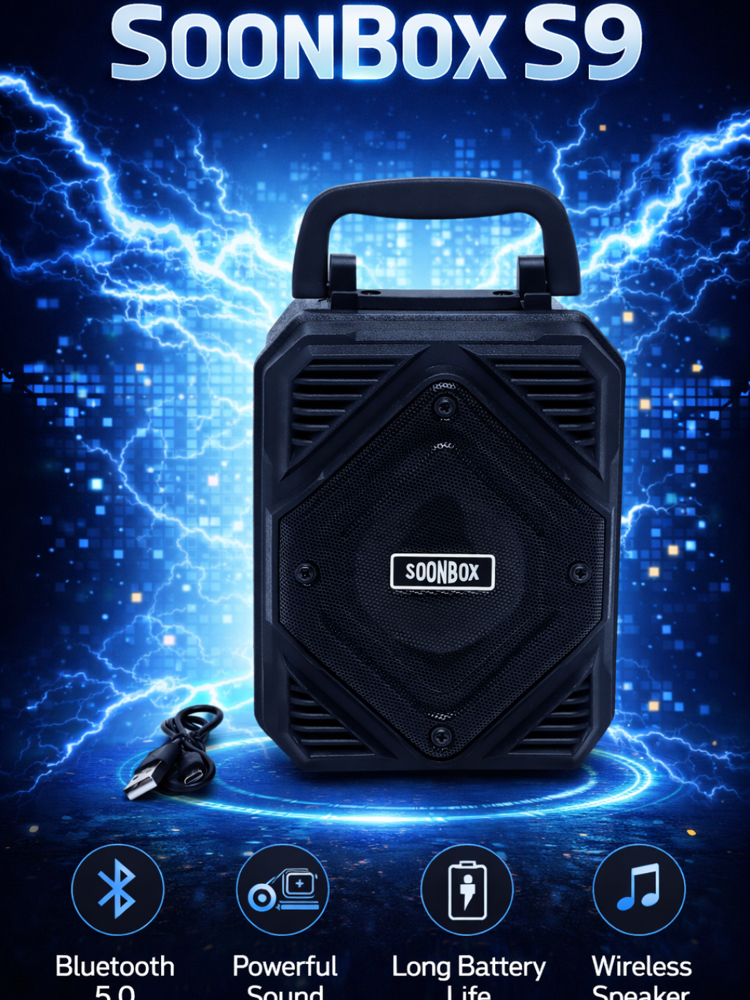 SoonBox S9 mini kalonka — Bluetooth orqali simsiz ulanadigan, ixcham va kundalik musiqa uchun qulay speaker