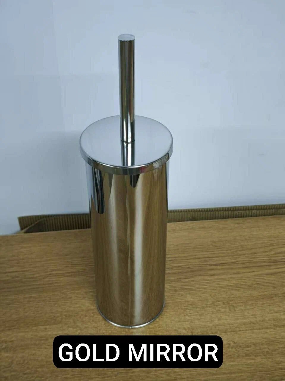 Щетка-ершик Rabito Gold Mirror, нержавеющая сталь, поворотная головка, мягкая накладка