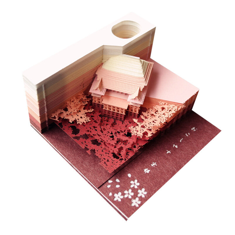 Красная модель календаря 3D из бумаги с замком Химедзи без дат, декоративный подарок