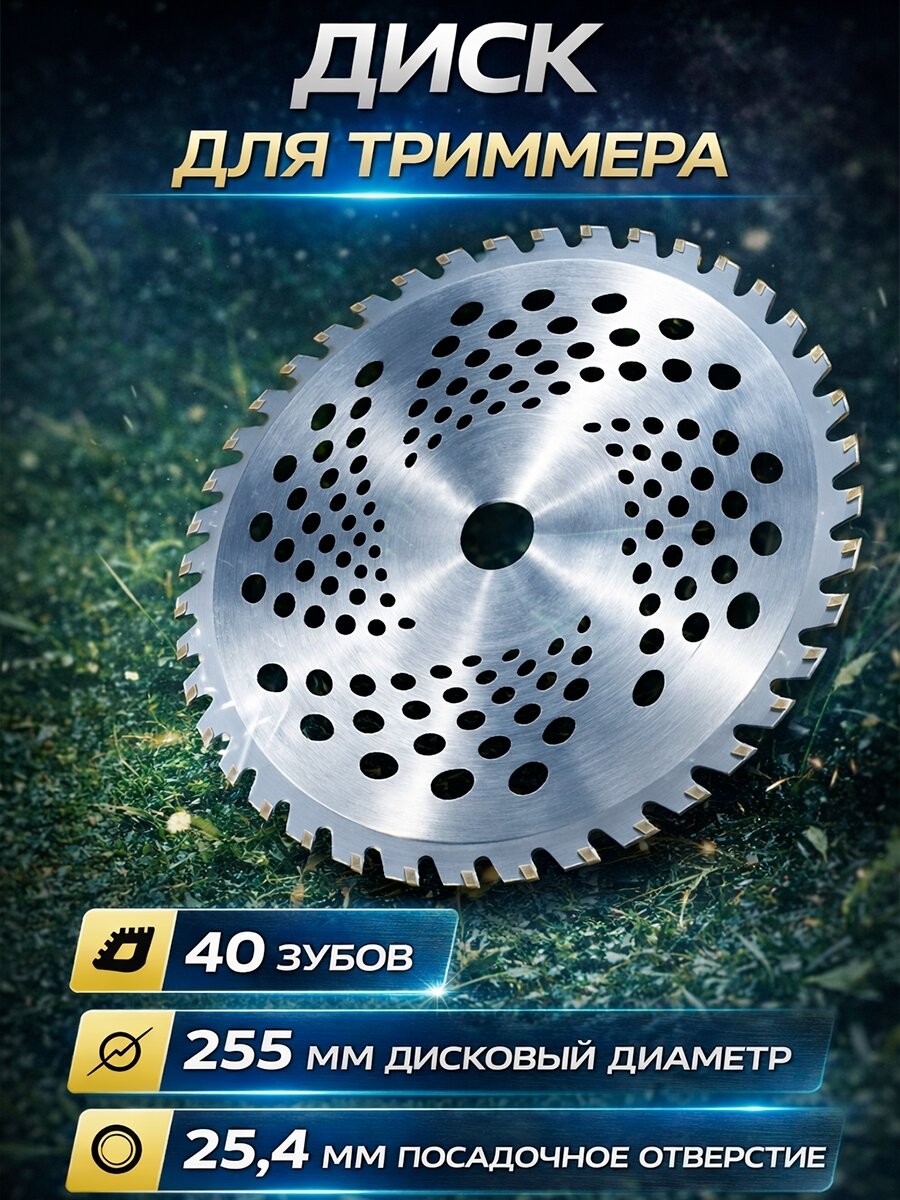 Диск для триммера 40 зубов 255 мм × 25,4 мм