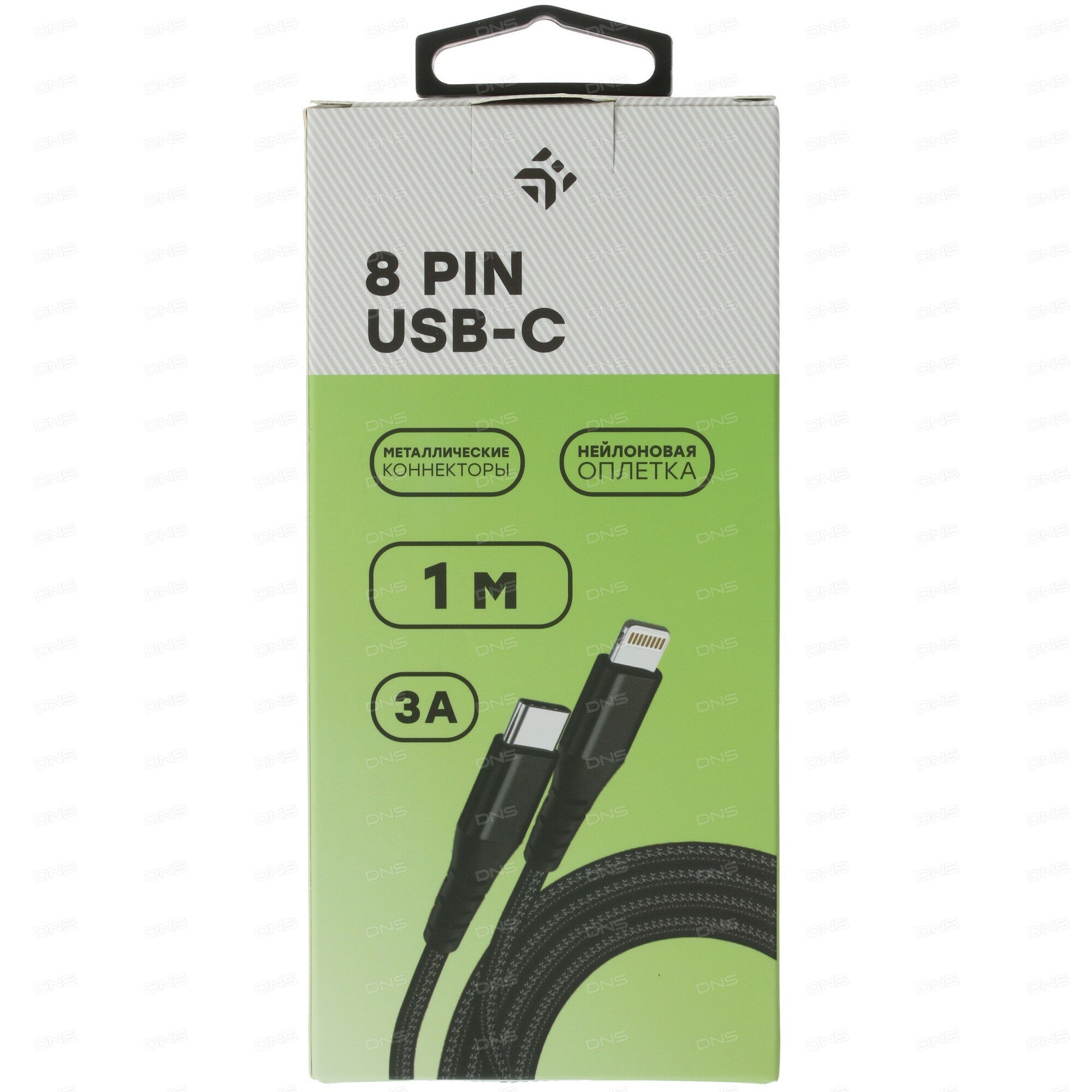 Кабель круглый DEXP Lightning 8-pin - USB Type-C черный 1 м — фото 1