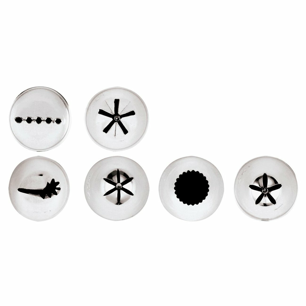 Набор кондитерских насадок №9, 6 штук, D основания 25 мм, нерж. сталь, Paderno.