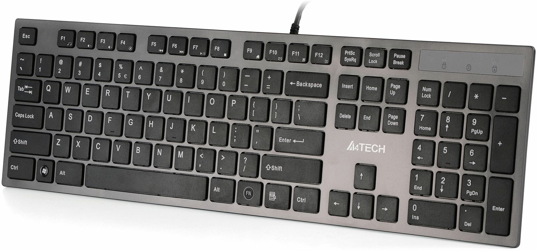 Клавиатура A4TECH KV-300H, USB, серый + черный — фото 1
