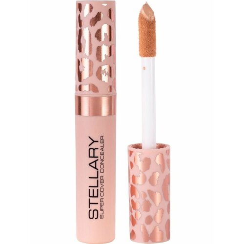 фото Stellary жидкий консилер для лица 04 медово-бежевый super cover concealer маскирующий плотный консилер от темных кругов под глазами с аппликатором, 5 мл
