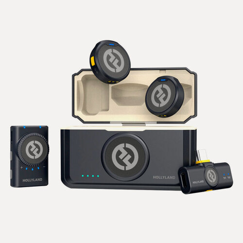 Изображение товара Беспроводная система Hollyland Lark M2 Mini Combo, TX+TX+RX, 3.5 мм TRS и USB-C