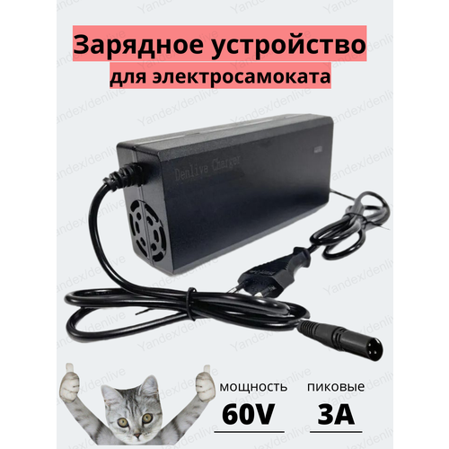 Зарядное устройство 60v-3A с разъемом XLR-18мм для электровелосипеда колхозник Huachi/Minako