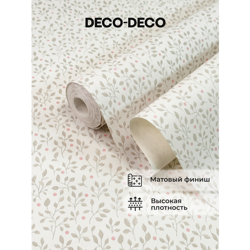 фото Обои флизелиновые виниловые julie 6033-02 deco-deco, листочки, для спальни, гостиной, кухни, коридора, детской, метровые