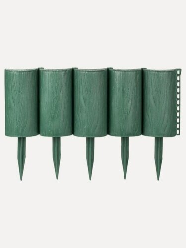 Изображение товара Забор декоративный Мастер сад Садовый конструктор 15х300 см зеленый, пластиковый бордюр для клумб и газонов, 6 штук