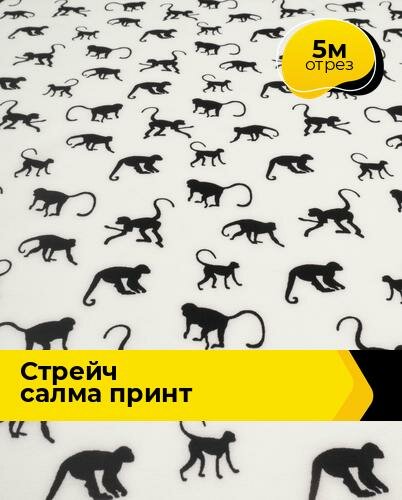Ткань для шитья и рукоделия "Салма" стрейч принт 5 м*150 см, цвет мультиколор