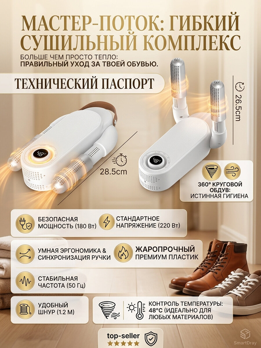 Ультрафиолетовая складная сушилка для обуви с озоновым стерилизатором, автоматическое отключение