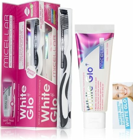Набор для ухода за полостью рта White Glo Micellar, унисекс, белый