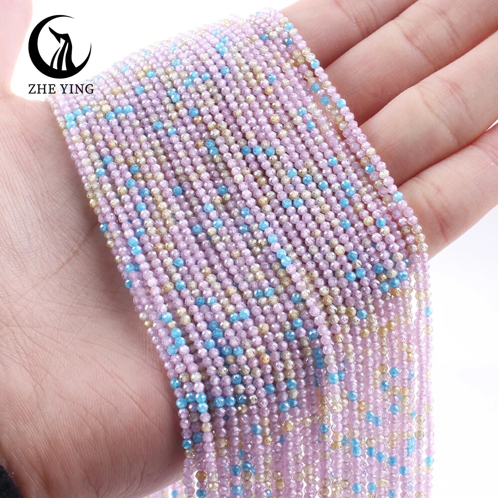 Бусины ZHEYING кубический цирконий 2 мм, цвет 53. Mixed Pink
