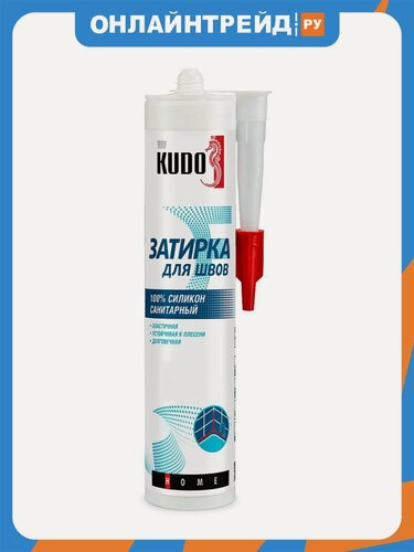Изображение товара Герметик-затирка силиконовый Kudo Home KSK-163, санитарный, серый, 280 мл
