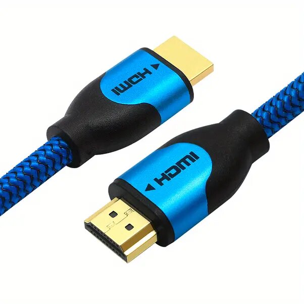 Кабель HDMI плоский, 4K 60 Гц, HDR, HDCP 2.2/1.4, 3D, 2160p, 1080p, разъемы «папа-папа», высокая скорость передачи данных, для домашнего кинотеатра и игр, синий, 3,05 м