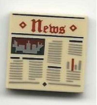 Деталь Lego 3068pb0951 Tile 2 x 2 with Newspaper 'News' Pattern