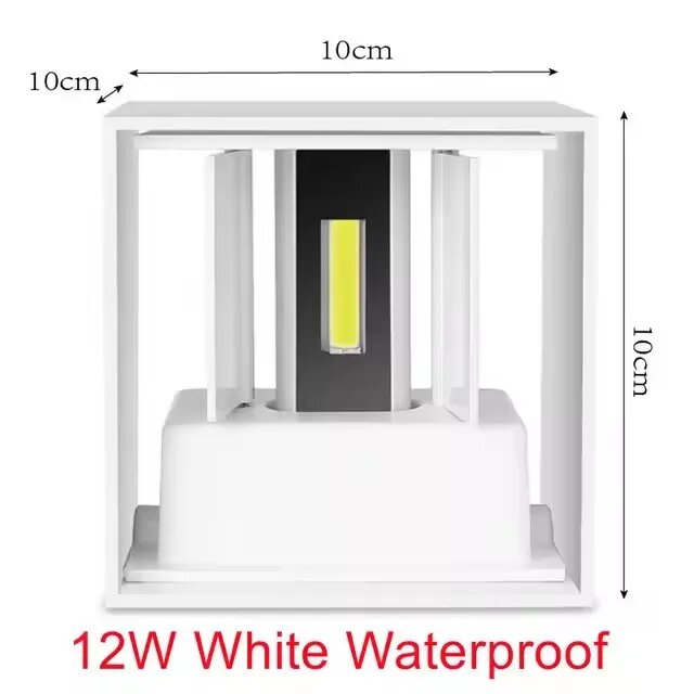 LED настенный светильник 12W белый, Cool White, наружный