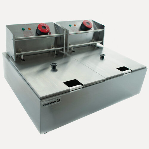 Изображение товара Фритюрница Foodatlas DF-82 Eco, нержавеющая сталь, 2 ёмкости, 6 л