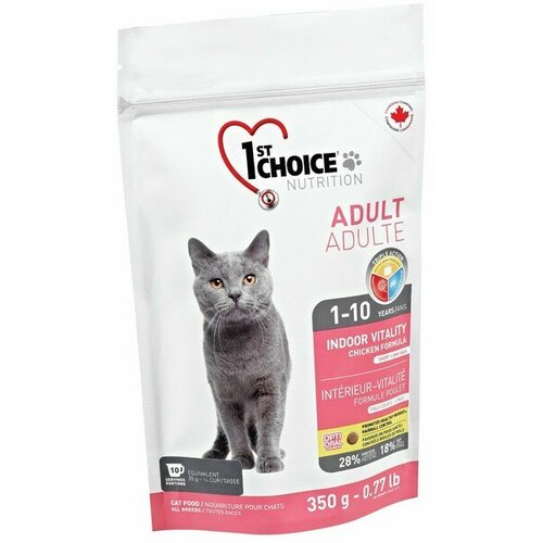 фото 1st choice indoor vitality / сухой корм фёст чойс для домашних кошек цыпленок фас. 350 г