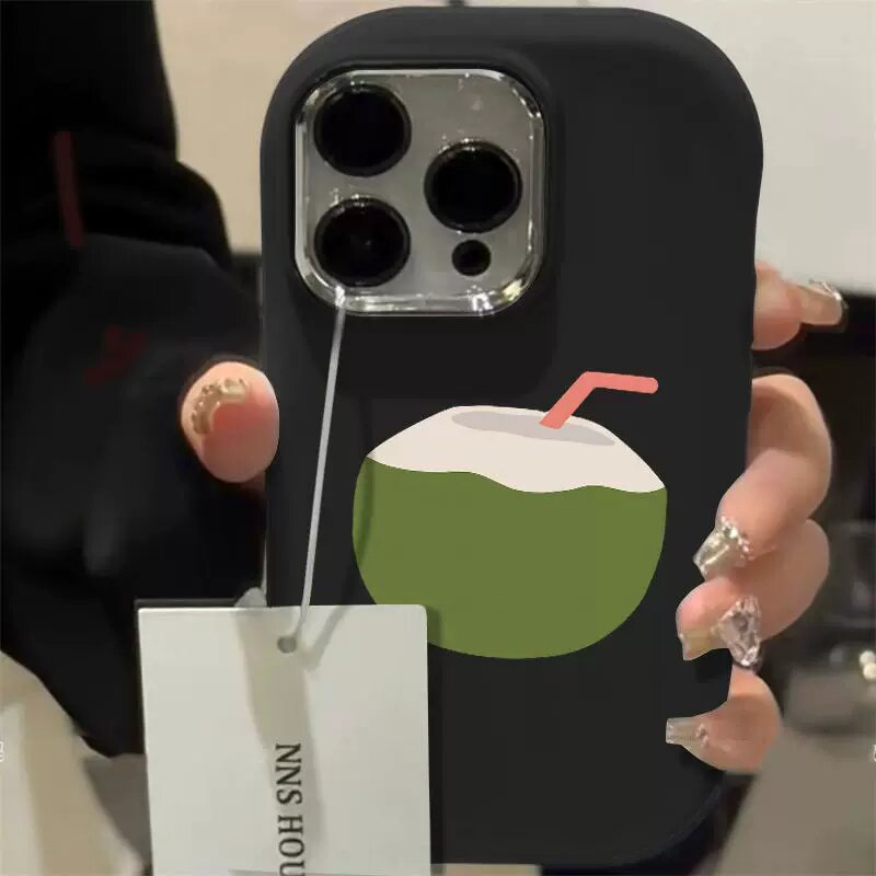 Чехол для смартфона Redmi Note 13 с узором «Биг Грин Кокос» в черном цвете - прочная защитная оболочка для устройств