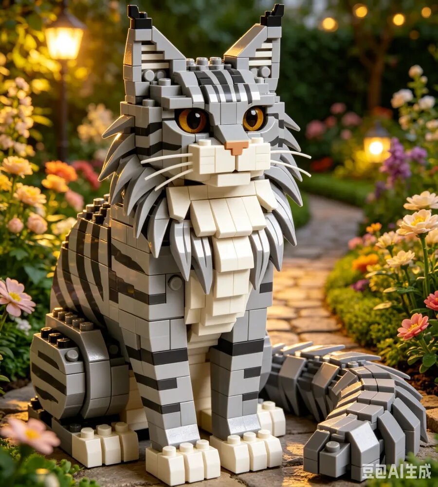 Реалистичная модель домашнего животного, совместимая с конструктором Lego, станет подарком для любителей кошек
