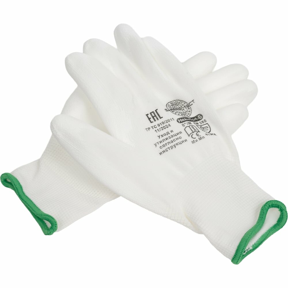 Перчатки Safeprotect НейпПол-Б (нейлон+полиуретан, белый) р, 8 (M) 03054M