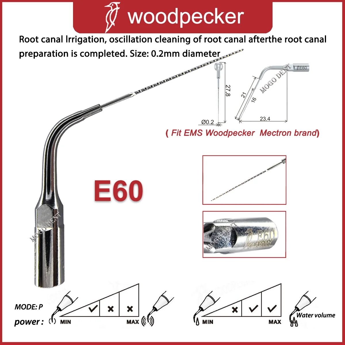 Насадки для стоматологического скалера Woodpecker E1 E2 E3 E3D E4 E5 E8 E9 E10 E11 E14 E60 E62