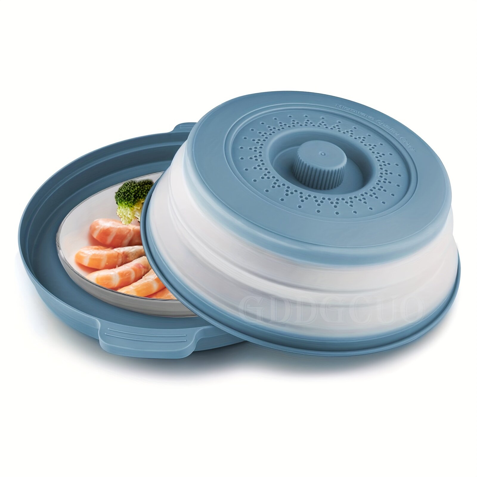 Набор защитной крышки для микроволновки с поддоном, 10,6 дюйма, синий, материал ПП+ТПР
