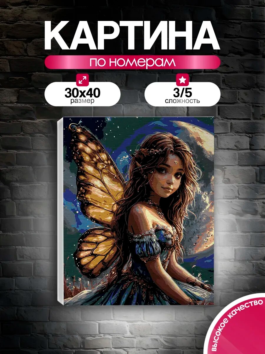 Картина по номерам 30x40 Фея лунной ночи