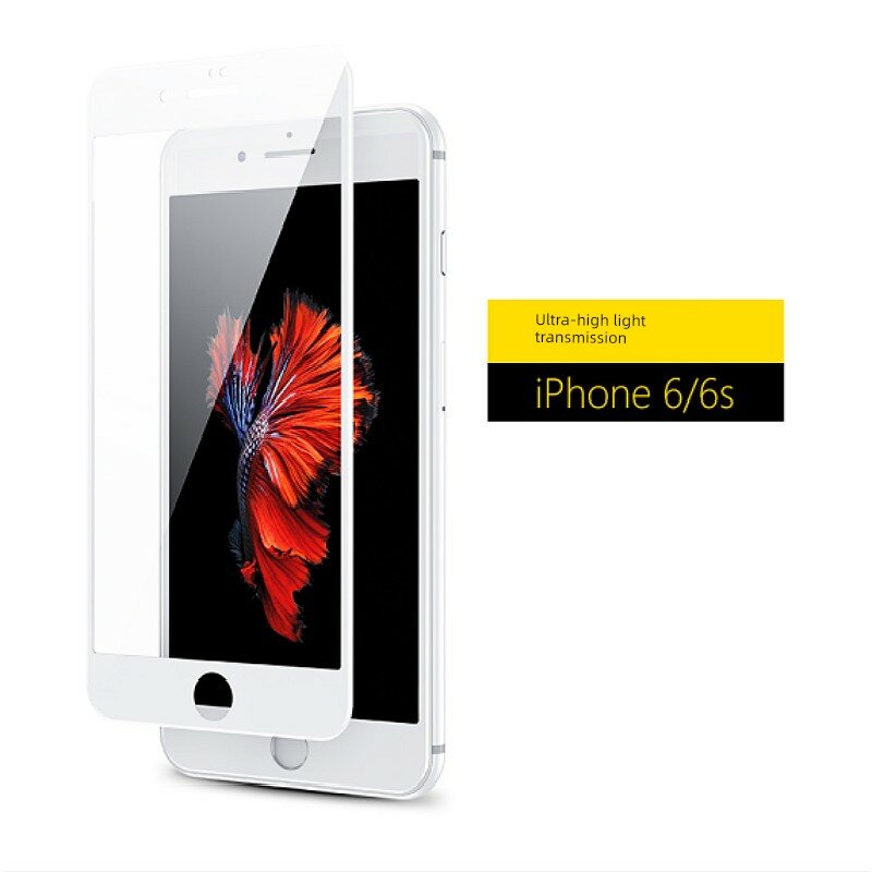 9D полный экран закаленное стекло для iPhone 6S Plus, белый, высокая четкость, упаковка из 3 штук
