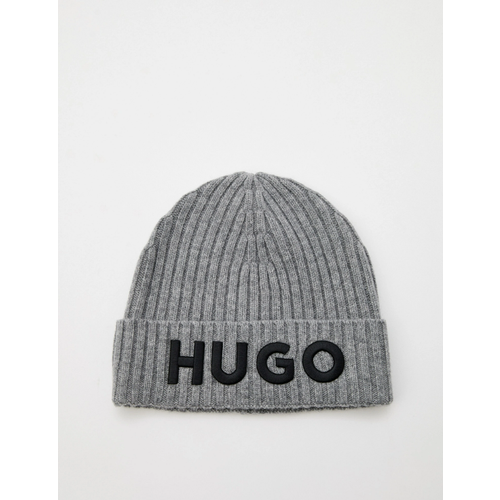 Шапка HUGO, демисезон/зима, размер OneSize, серый