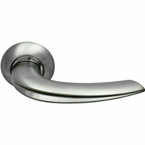 Ручка дверная фалевая на круглой накладке SILLUR 120 S. CHROME/P. CHROME матовый хром / хром