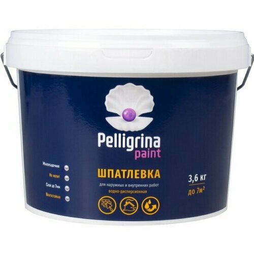 Шпатлевка универсальная для наружных и внутренних работ Pelligrina Paint , акриловая, 3,6 кг