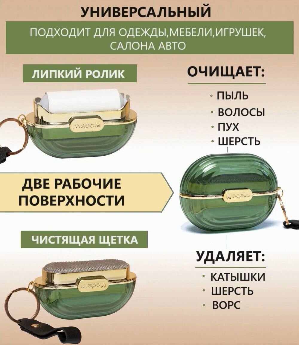 Сменные блоки для липких мини-роликов, для чистки одежды, белые, 6шт — фото 1