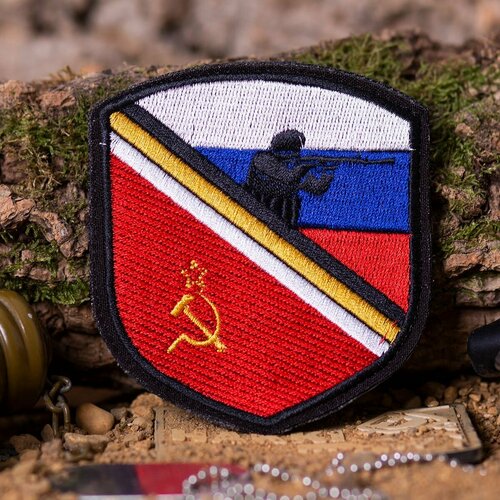 Нашивка ( шеврон патч patch ) тактическая Флаг СССР / Имперский / России ( триколор ) вышитая на липучке черная флаг ссср с вышивкой 75 120