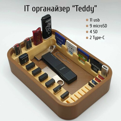 IT органайзер Teddy для USB, SD и MicroSD-карт органайзер для карт памяти smallrig 3192