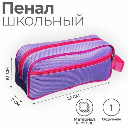 Пенал мягкий 1 отделение 100 х 200 х 70 мм объёмный Фиолетово-розовый 750₽