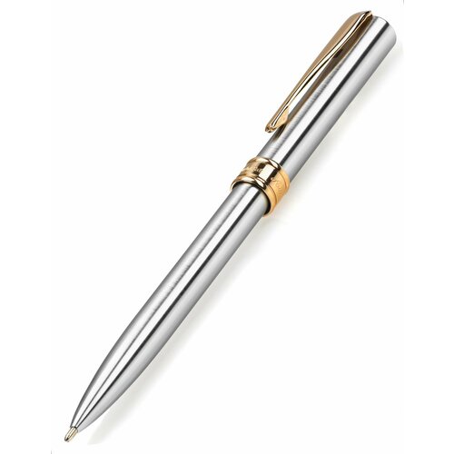 Шариковая ручка AURORA Magellano Chromed Barrel and Cap with Satin Finish Gold Plated Trim (AU A51) ручка роллер aurora style chrome plated barrel and cap gold plated trim au e74