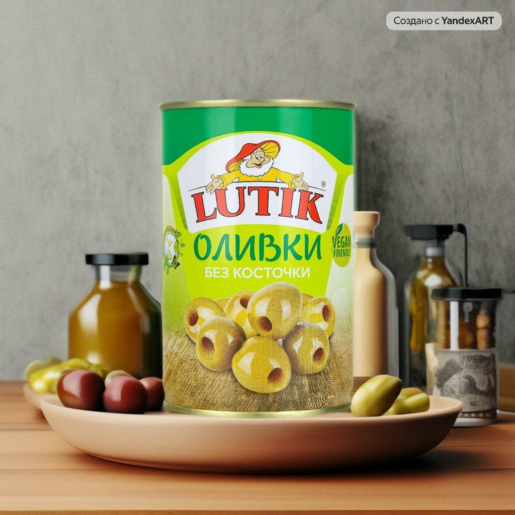 Оливки зеленые Lutik консервированные без косточки, 280 г