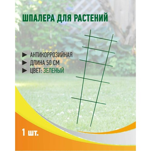 Шпалера лесенка (опора) зелёная для комнатных растений антикоррозийная 1 штука 50*18 см